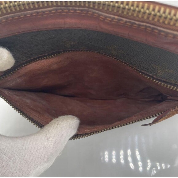 Louis Vuitton Pochette Sport Clutch Hand Bag LV Monogram Leather Brown Vintage - Picture 10 of 11